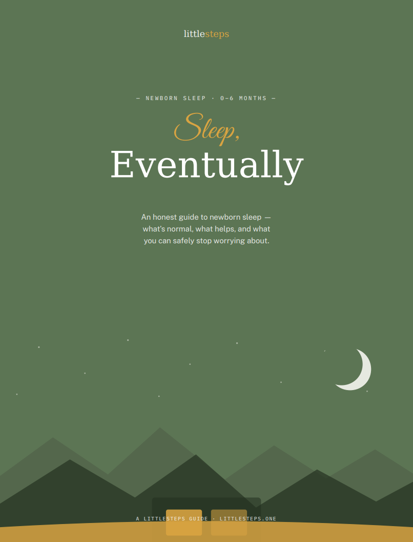 Sleep, Eventually - An honest guide to newborn sleep. What's normal, what helps, and what you can safely stop worrying about.